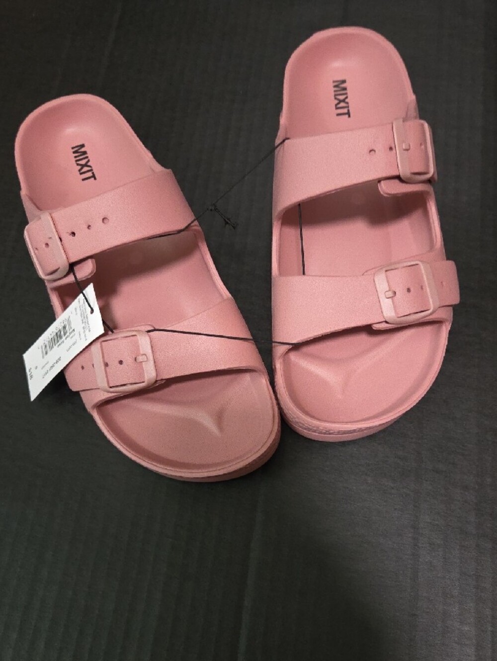 Mixit Pink Double-Buckle Slide Sandals